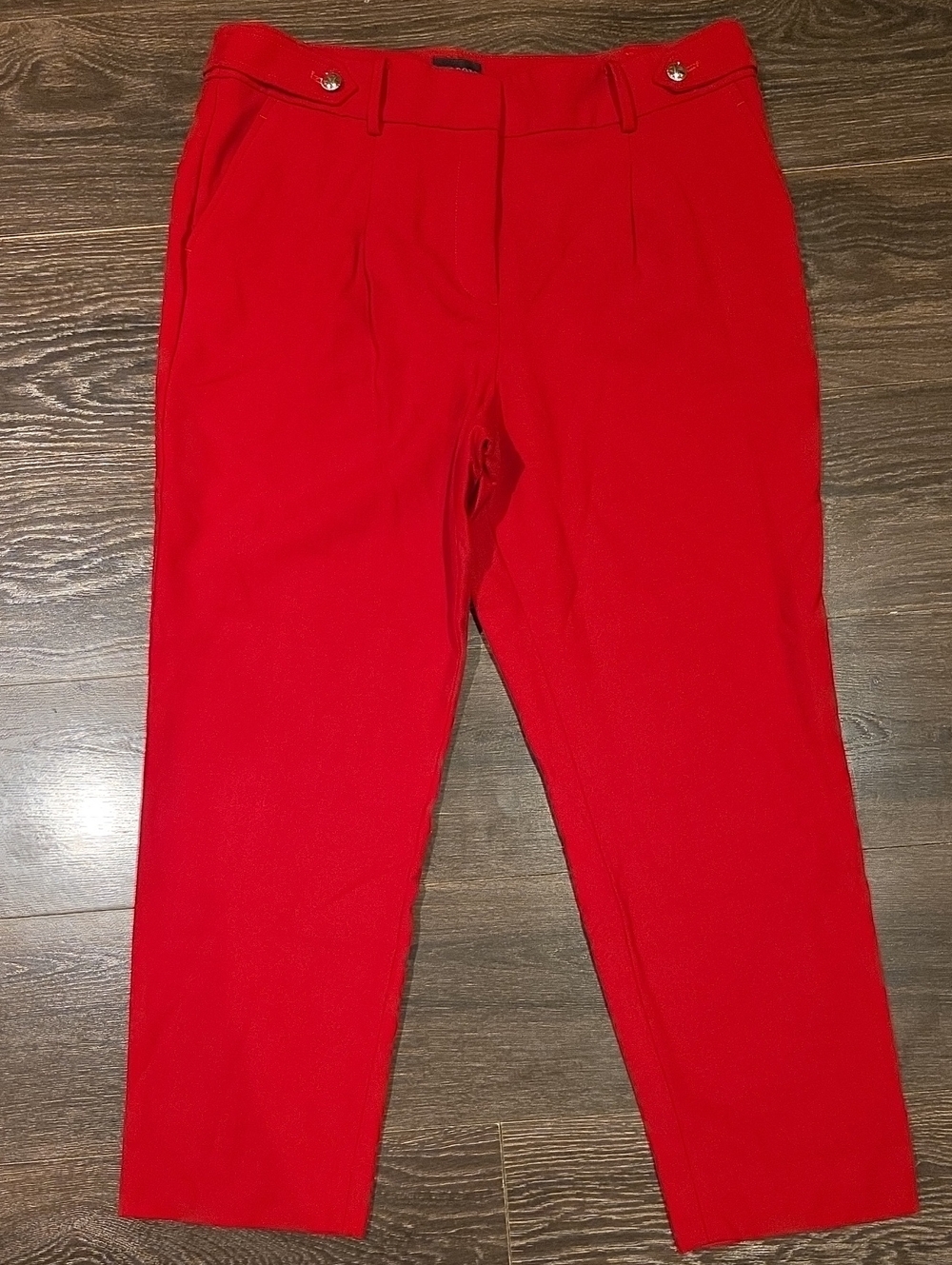 ❤️ TALBOTS HIGH RISE PLEATED WOOL BLEND TAPERED ANKLE PANTS / TROUSERS, 14 (32)